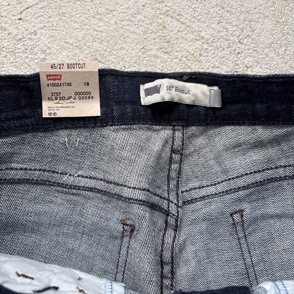 New Levi's 515 Jeans Womens 4 Short 27 Stretch Mid Rise Boot Cut Dark Wash Y2k - Picture 7 of 15